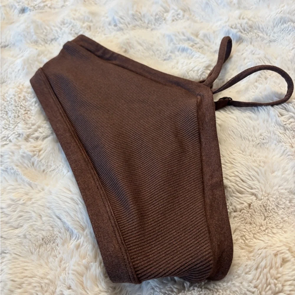 P'tula Chocolate Ribbed Bralette - Picture 3 of 5